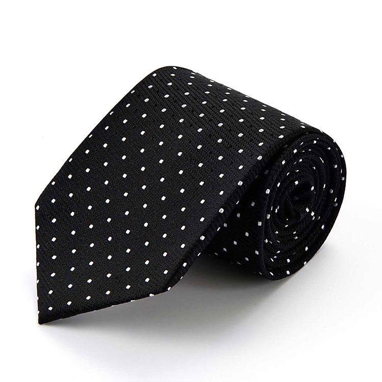 Fashion Supplier Custom Navy Blue Soft Business Polka Dot Necktie Jacquard Men Silk Ties