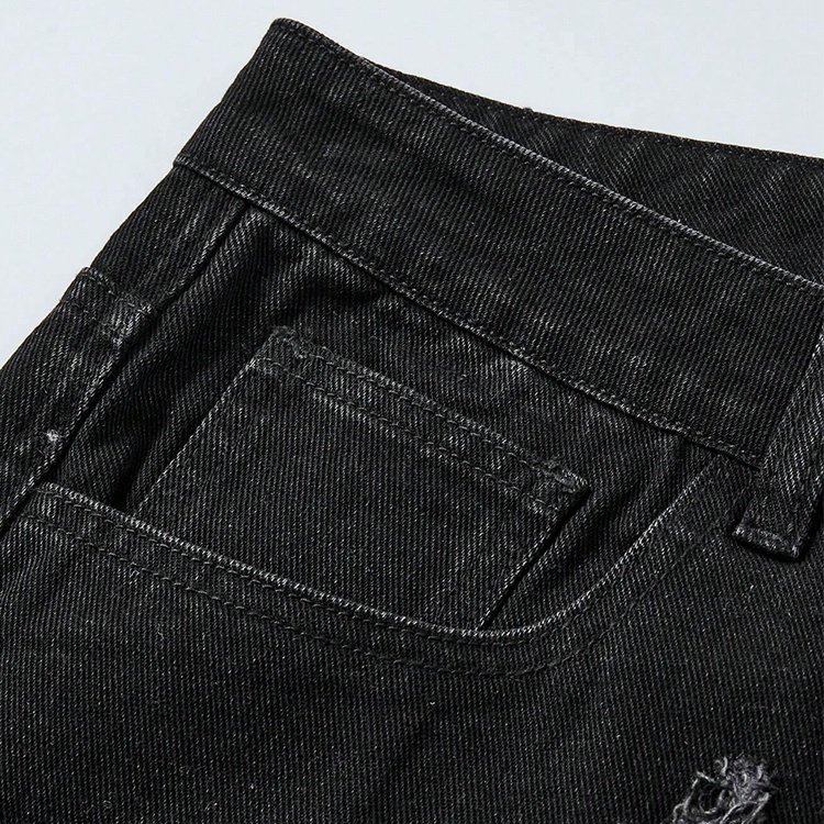 High quality acid washed vintage distressed denim shorts for men