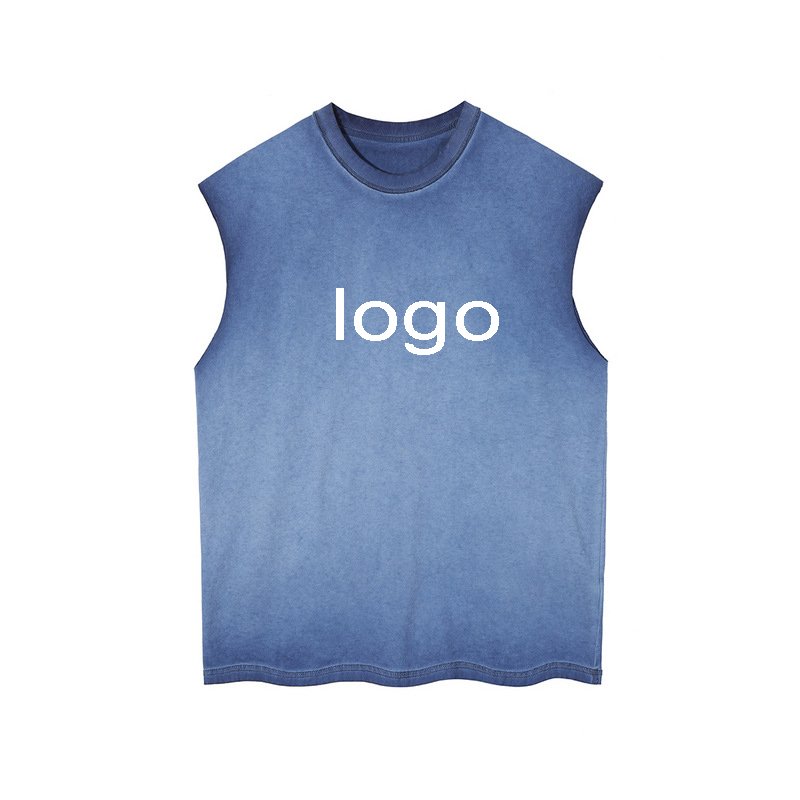 Distressed Luxury Men 100% Cotton vest Blank plain Vintage Custom vestes Oversized Acid Washed Stone gym vest