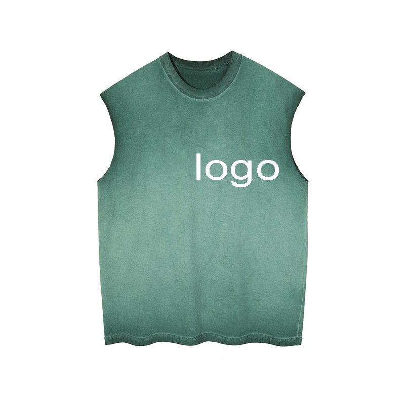 Distressed Luxury Men 100% Cotton vest Blank plain Vintage Custom vestes Oversized Acid Washed Stone gym vest