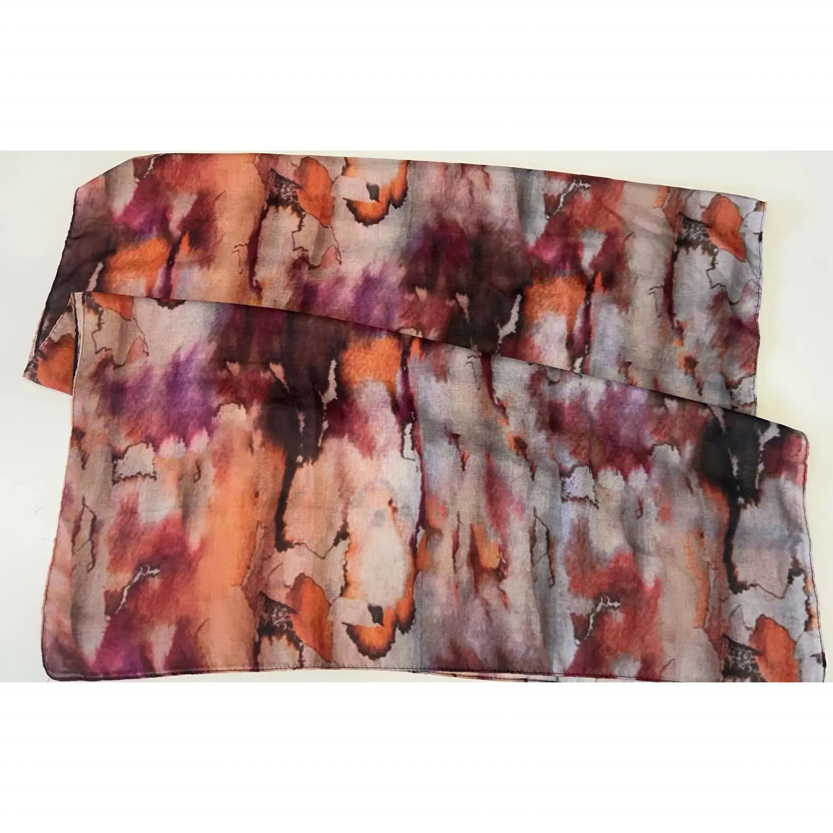 2024 Custom Print Modal Hijab Head Scarf Shawl Muslim Women Watercolour Hijab