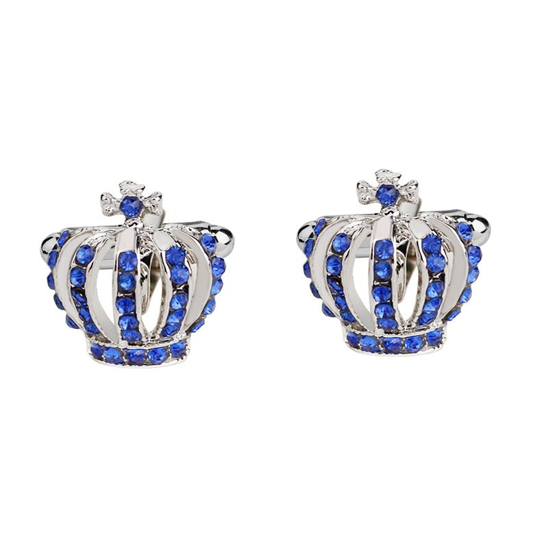 high quality stainless steel engraved blanks diamond crystal cufflink for men shirt