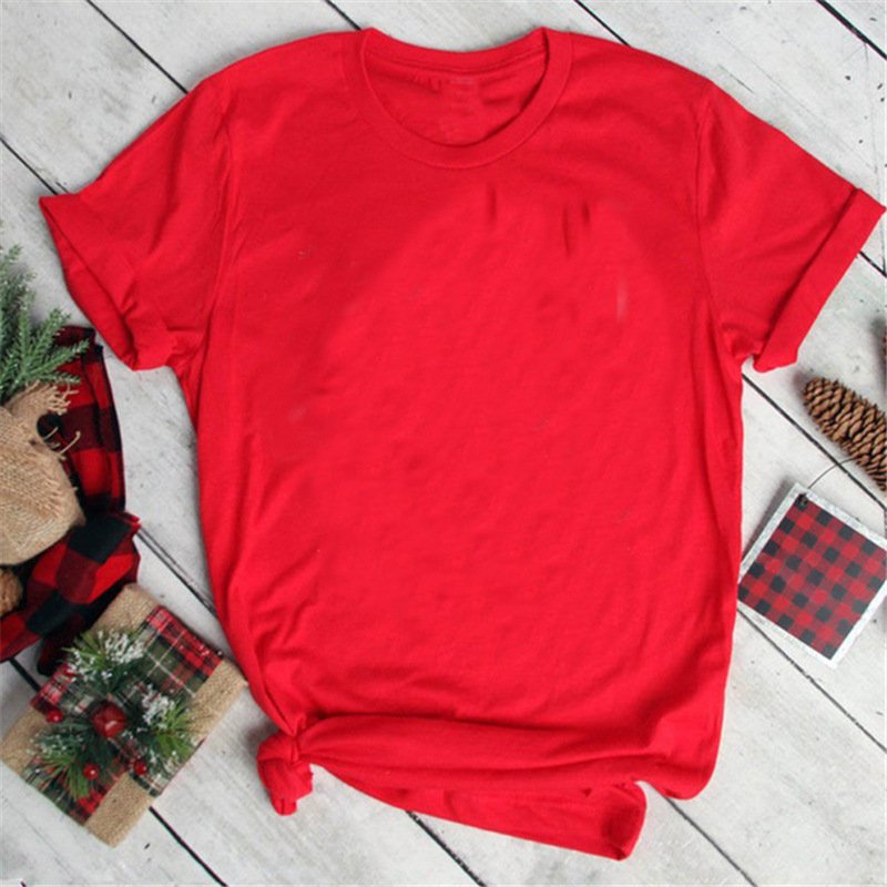 High quality Custom LOGO Solid Color Blank Printing women's O-Neck T-shirt Short Sleeve Trend Girls streetwear DIY pattern Tops