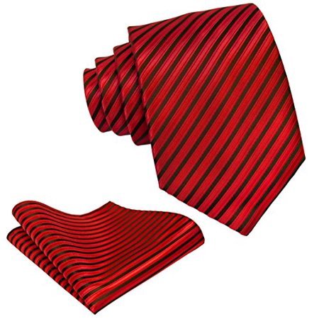 classic dark green and black striped silk neck tie and pocket square set with quality qssurance