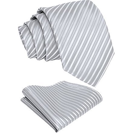 classic dark green and black striped silk neck tie and pocket square set with quality qssurance