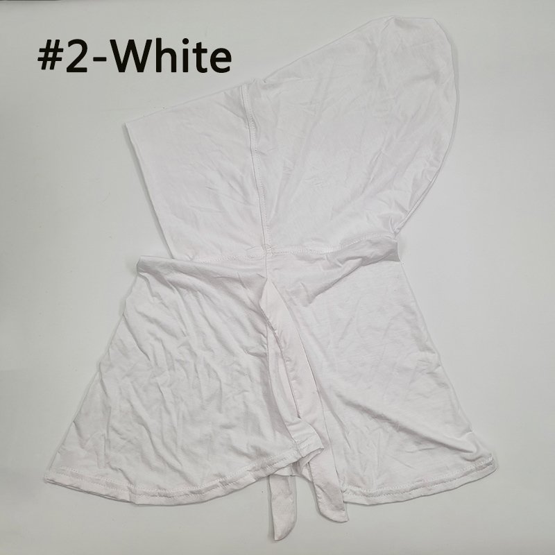 New Fashion Women Neck Cover Muslim Headscarf Inner Hijab Caps Long Ninja Cap Stretch Tie-Back Bamboo Jersey Underscarf
