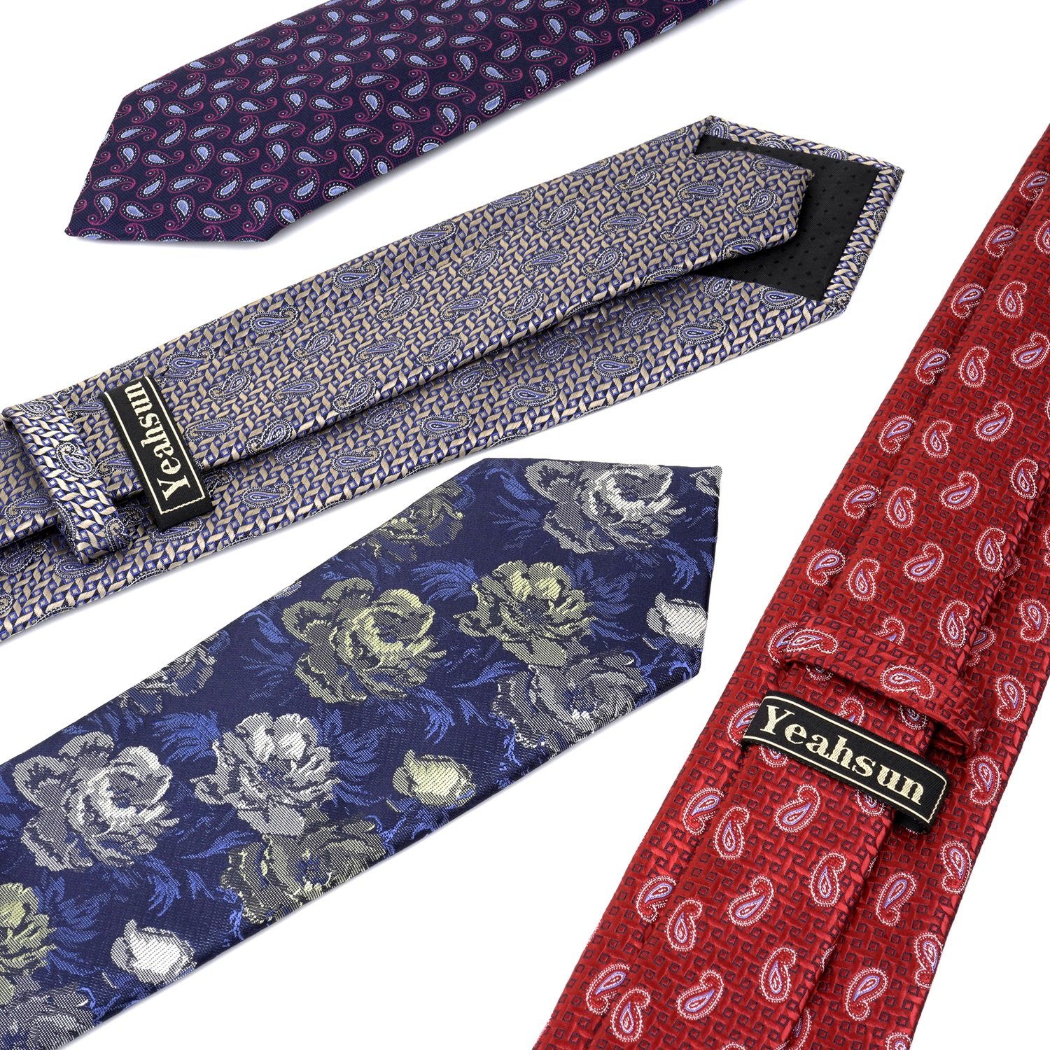 Jacquard Mens Wedding Paisley Neckties Custom DesignPolyester Neck Ties Box Set Pocket Square With Logo