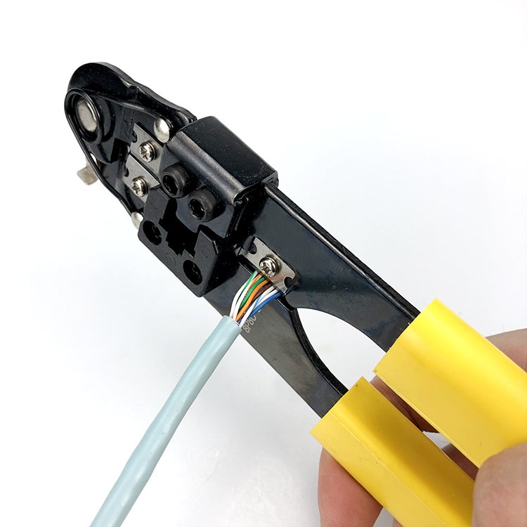 rj45 crimp tool All-in-One Ratcheting Modular Data Cable Crimper Stripper Cutter for rj45 CAT5E, CAT6 Ethernet Crimping Tool