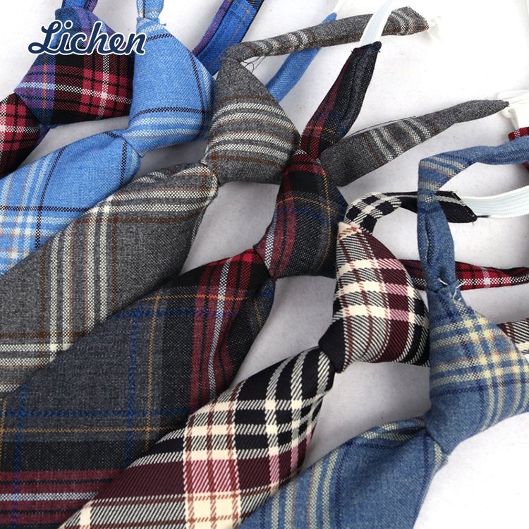 Bowknot Bow Tie Unisex Uniform Adjustable Plaid Tartan Bow Tie Necktie Set Cosplay Costume Great Gift 2 Pieces