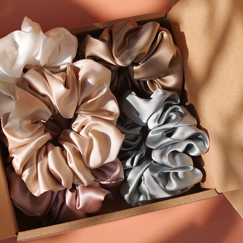Big Size 16/19/22 Momme100% Silk Scrunchies 6A Grade Fashion Circle Silk Scrunchie