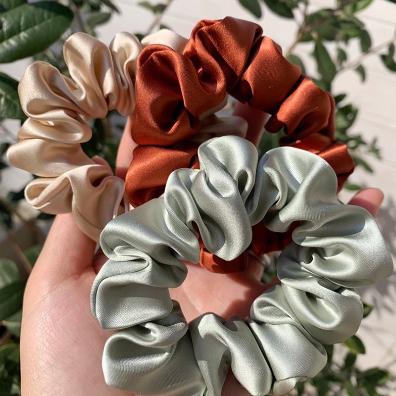 Big Size 16/19/22 Momme100% Silk Scrunchies 6A Grade Fashion Circle Silk Scrunchie
