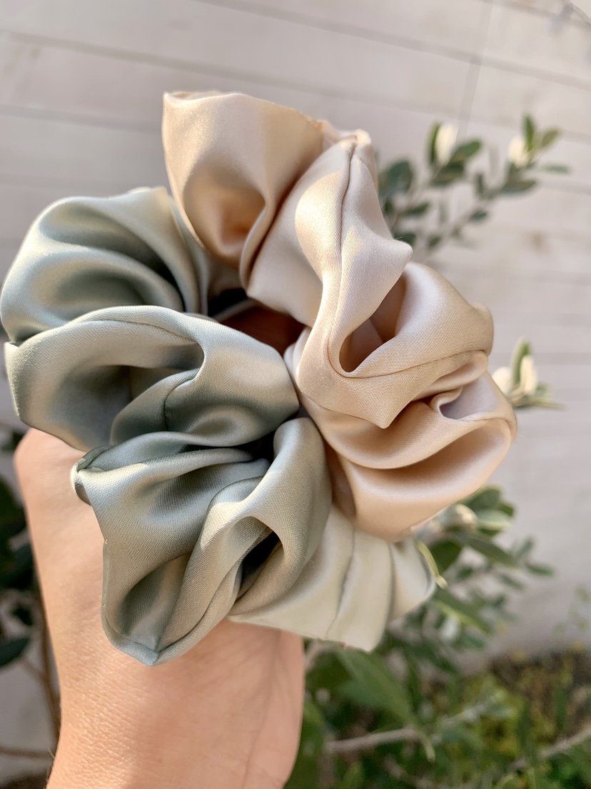 Big Size 16/19/22 Momme100% Silk Scrunchies 6A Grade Fashion Circle Silk Scrunchie