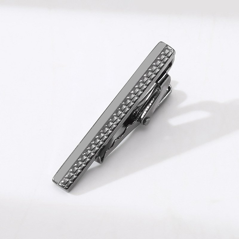 2024 classic Gold men's 4.5cm cropped fashion tie clip silver mirrored narrow tie for personalized touch lavalier