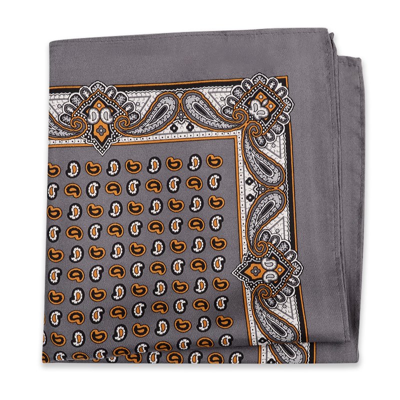 Hamocigia High Quality Luxury Design Accept Customized Logo Handkerchief Screen Print Silk Pocket Square