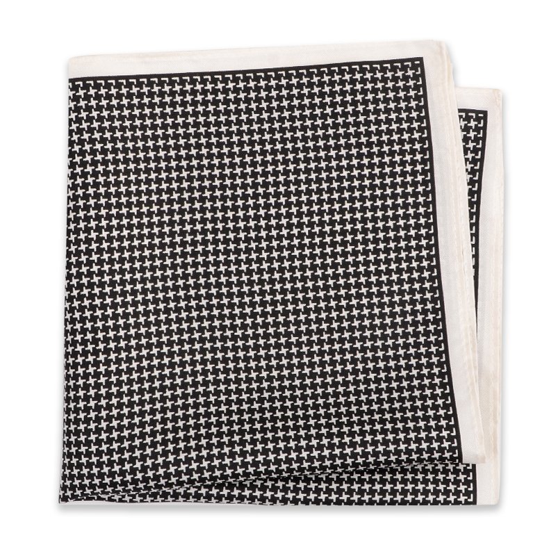 Hamocigia High Quality Luxury Design Accept Customized Logo Handkerchief Screen Print Silk Pocket Square