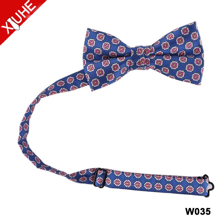 Luxury Red Blue Bowties Floral Silk Bow tie for Men Woven Mens Custom Polyester Bowtie