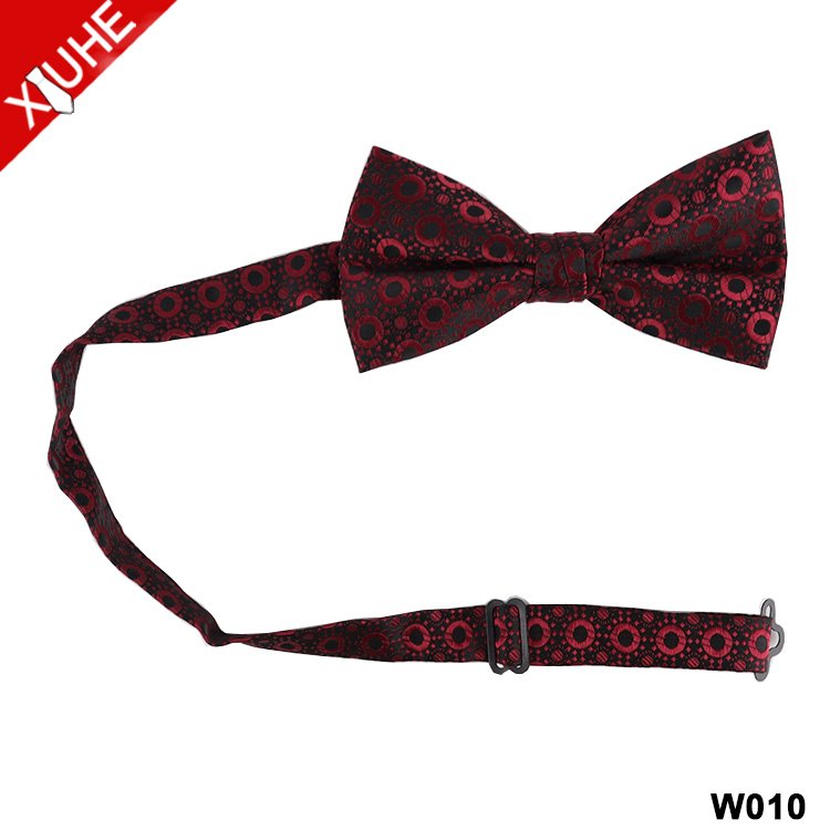 Luxury Red Blue Bowties Floral Silk Bow tie for Men Woven Mens Custom Polyester Bowtie