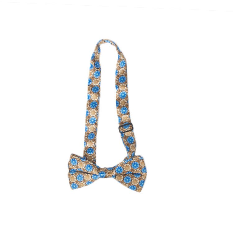 Blue And Gold Bowties Custom Designer Silk Self Tie Square Pattern Bow Ties For Men