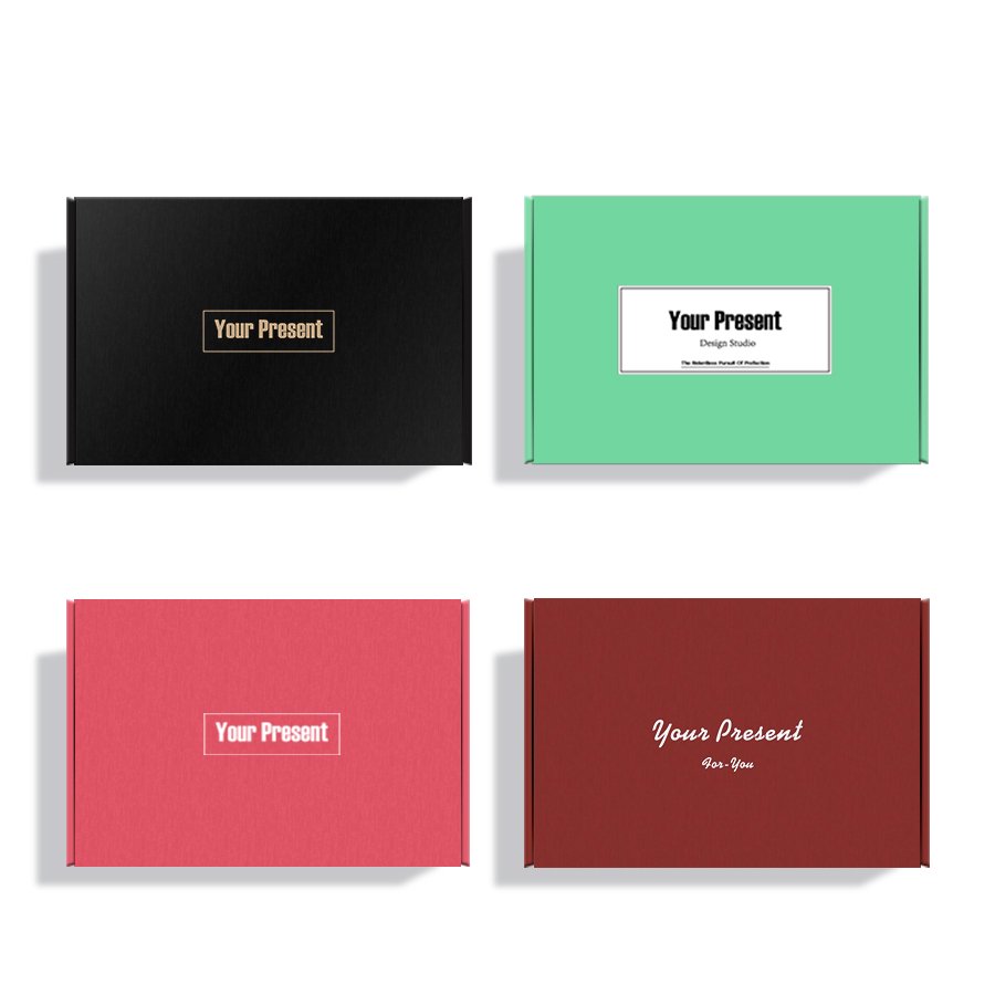 Custom Logo Printed Flat pack Paper Packaging Box Corrugated Carton Cardboard Die Cut Folding Kraft Mailer Shipping Mailing Box