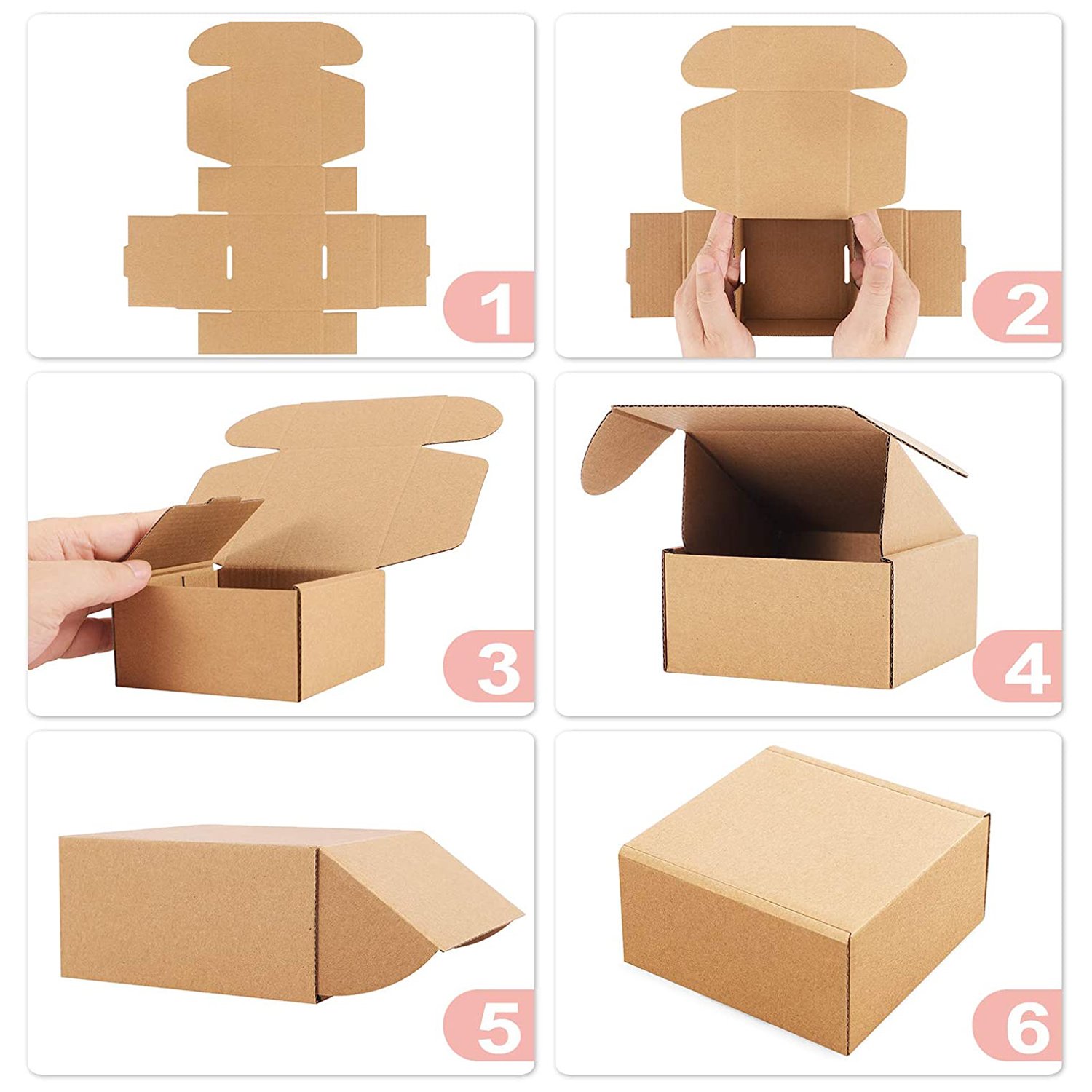 Custom Logo Printed Flat pack Paper Packaging Box Corrugated Carton Cardboard Die Cut Folding Kraft Mailer Shipping Mailing Box