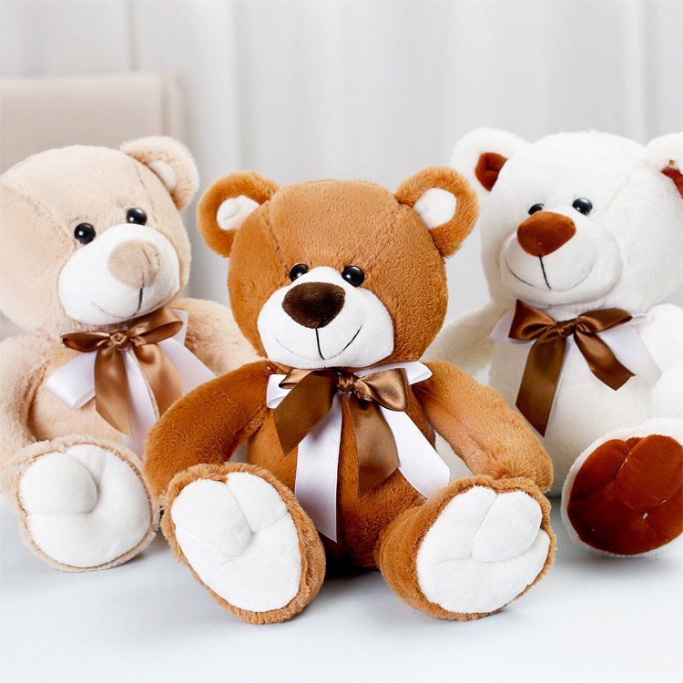 Holding Heart Bear Bow Tie Plush Doll Bear Valentine'S Day Gift Cute Cartoon Teddy Bear Stuffed Animal Toys