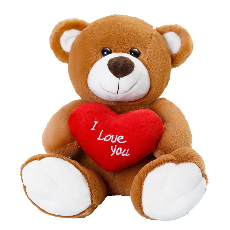 Holding Heart Bear Bow Tie Plush Doll Bear Valentine'S Day Gift Cute Cartoon Teddy Bear Stuffed Animal Toys