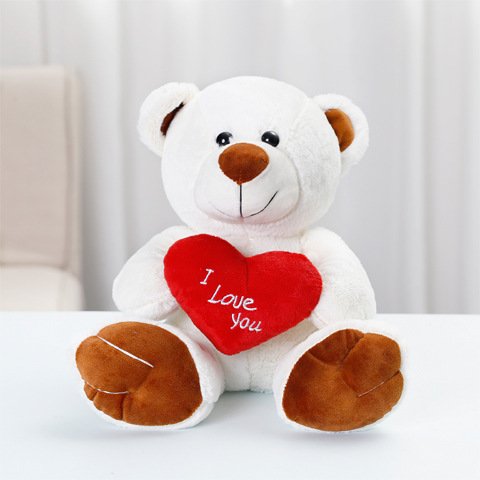 Holding Heart Bear Bow Tie Plush Doll Bear Valentine'S Day Gift Cute Cartoon Teddy Bear Stuffed Animal Toys