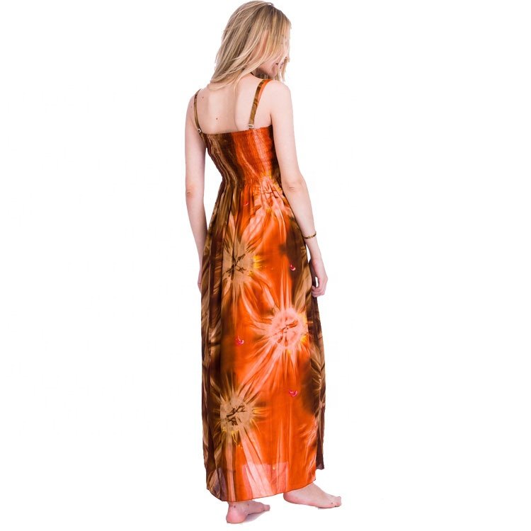 New fashion boho long women dress tie dye spaghetti strap beach dress