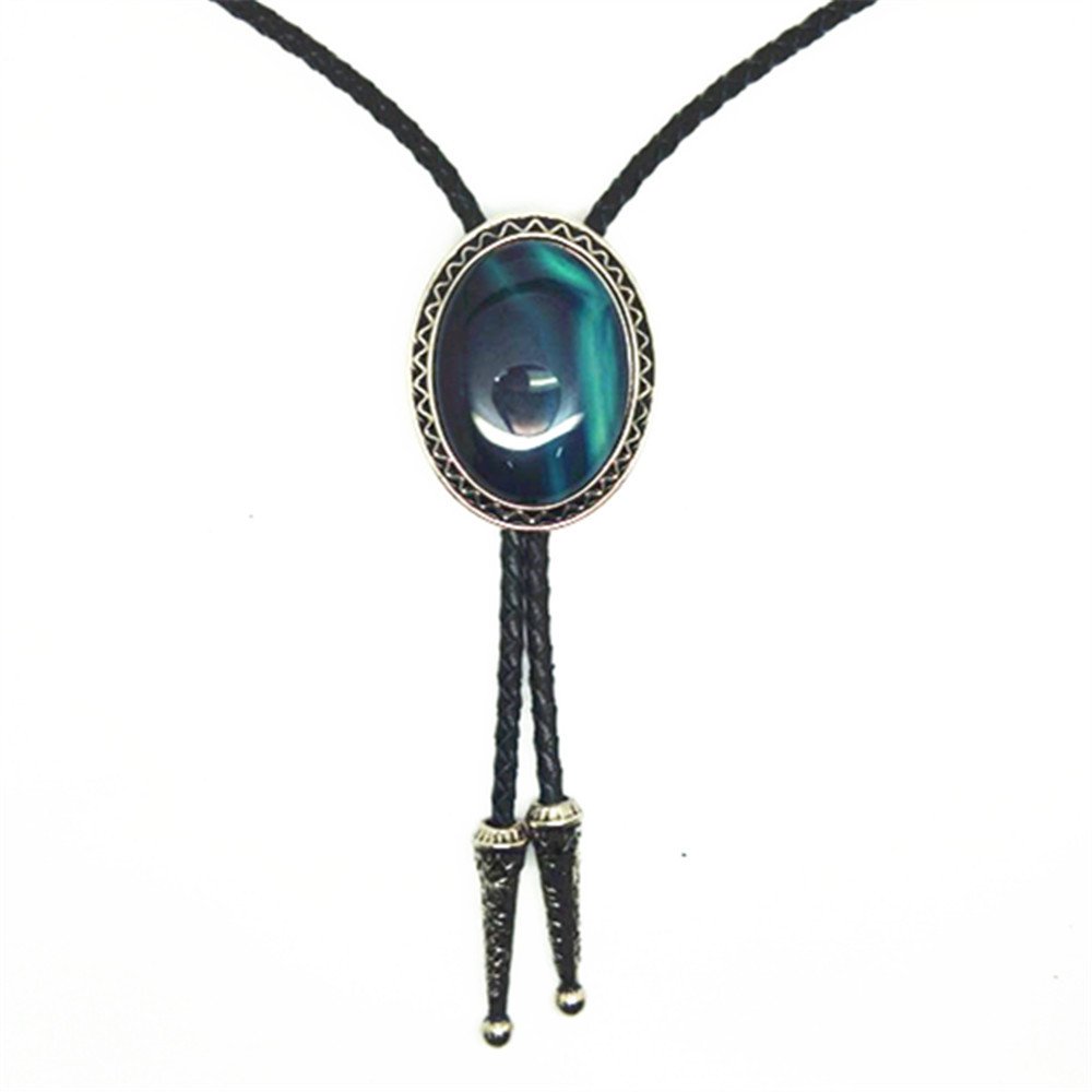 European and American fashion BOLO TIE Natural agate men's versatile neckline rope