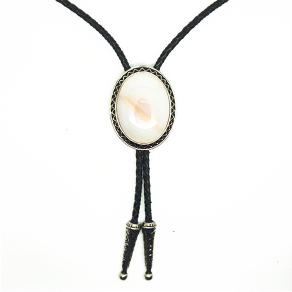 European and American fashion BOLO TIE Natural agate men's versatile neckline rope