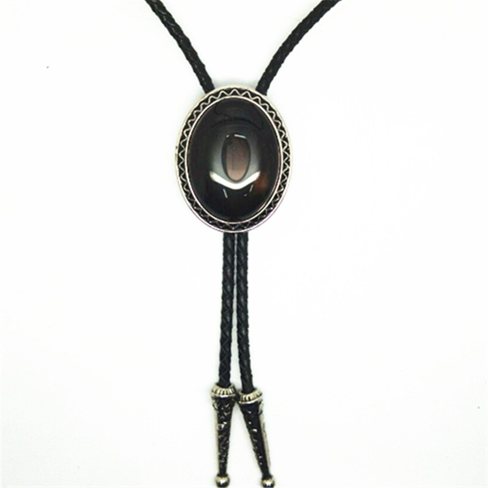 European and American fashion BOLO TIE Natural agate men's versatile neckline rope