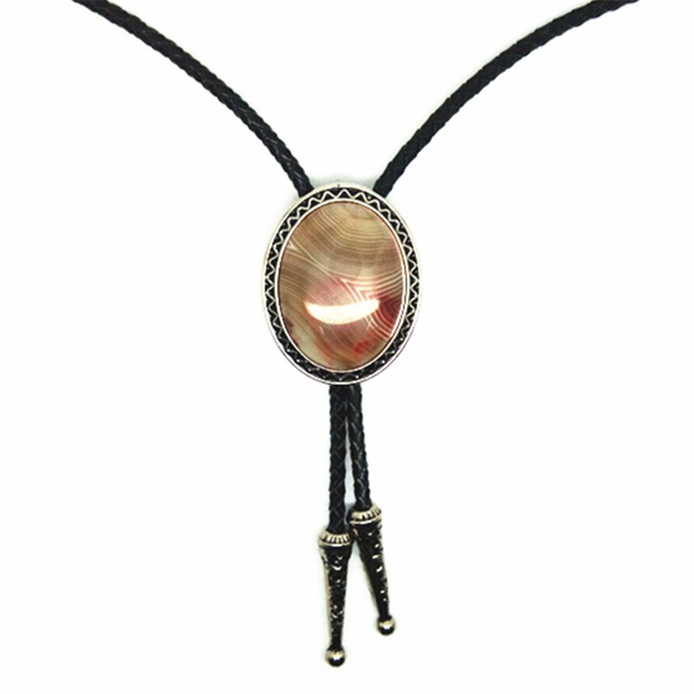 European and American fashion BOLO TIE Natural agate men's versatile neckline rope