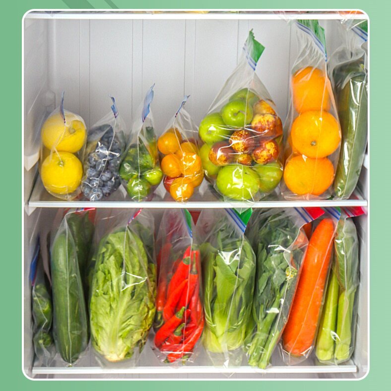 Custom Moisture-Proof Self Seal Plastic Packaging Transparent Double Zipper Pe Resealable Food Bags Keep Fresh Freezer Bags