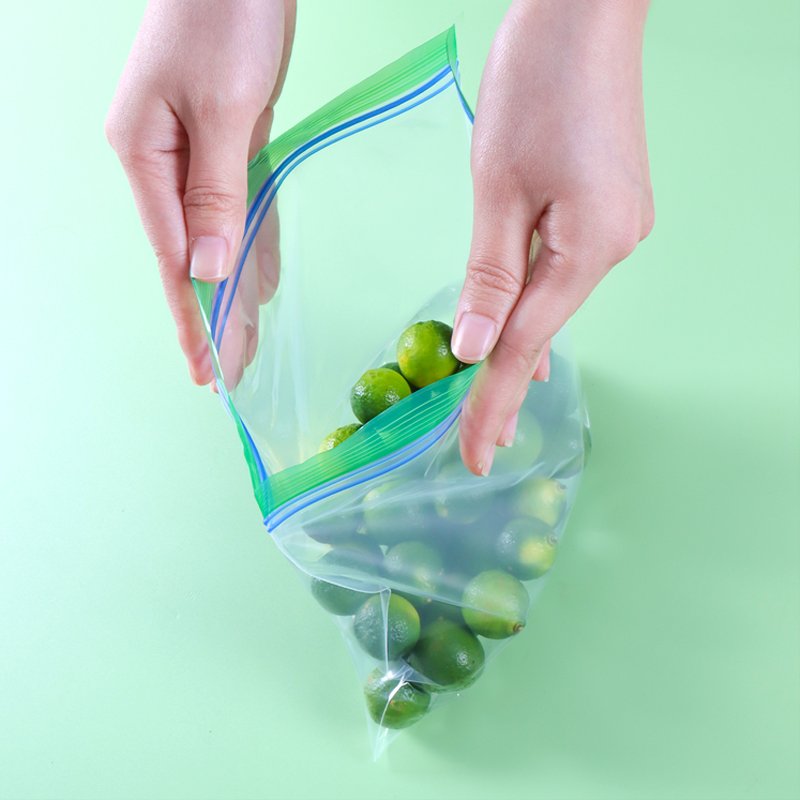 Custom Moisture-Proof Self Seal Plastic Packaging Transparent Double Zipper Pe Resealable Food Bags Keep Fresh Freezer Bags