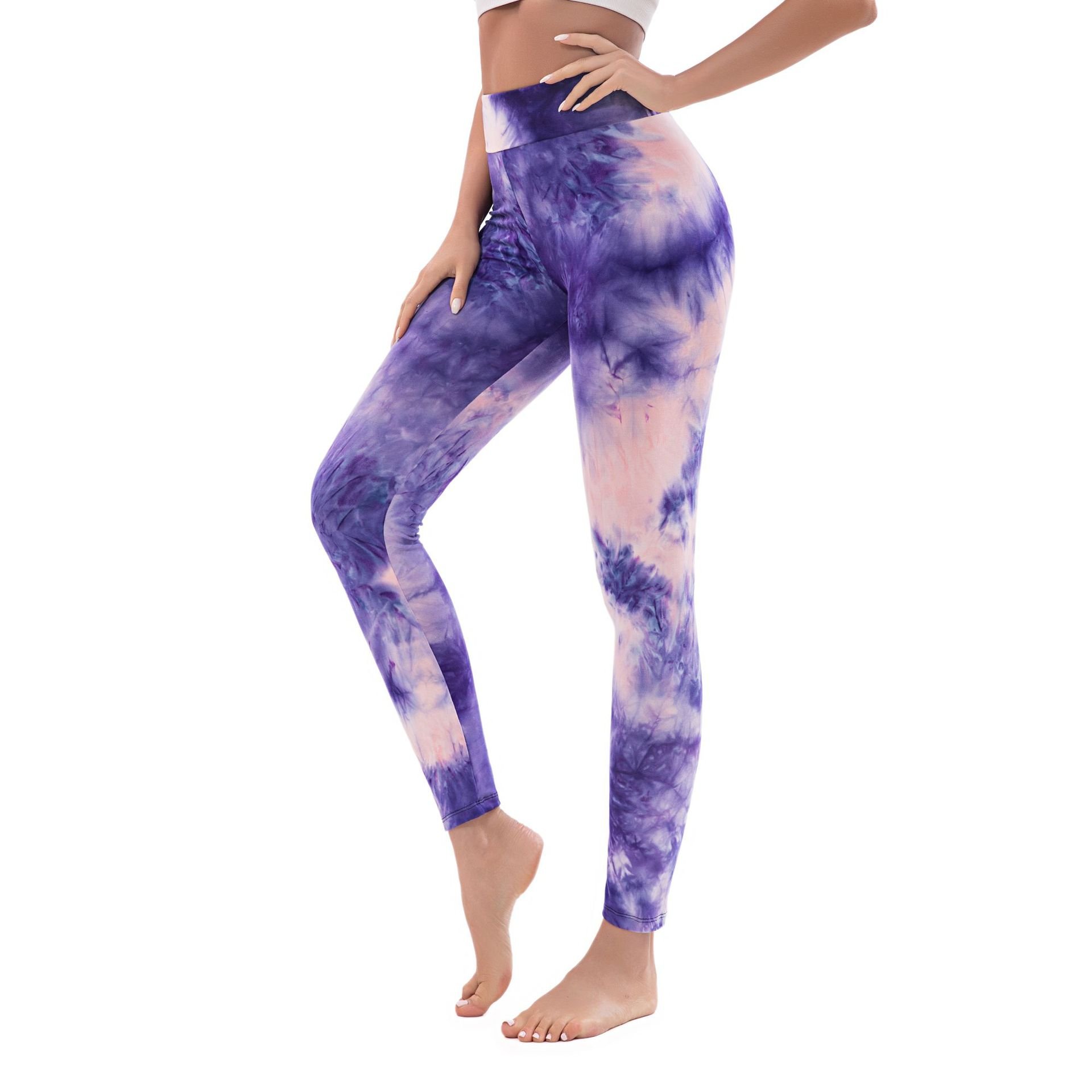 Printing Tie-dye High Waist Fitness Running Training Leggings Butt Pants Seamless Yoga Pants