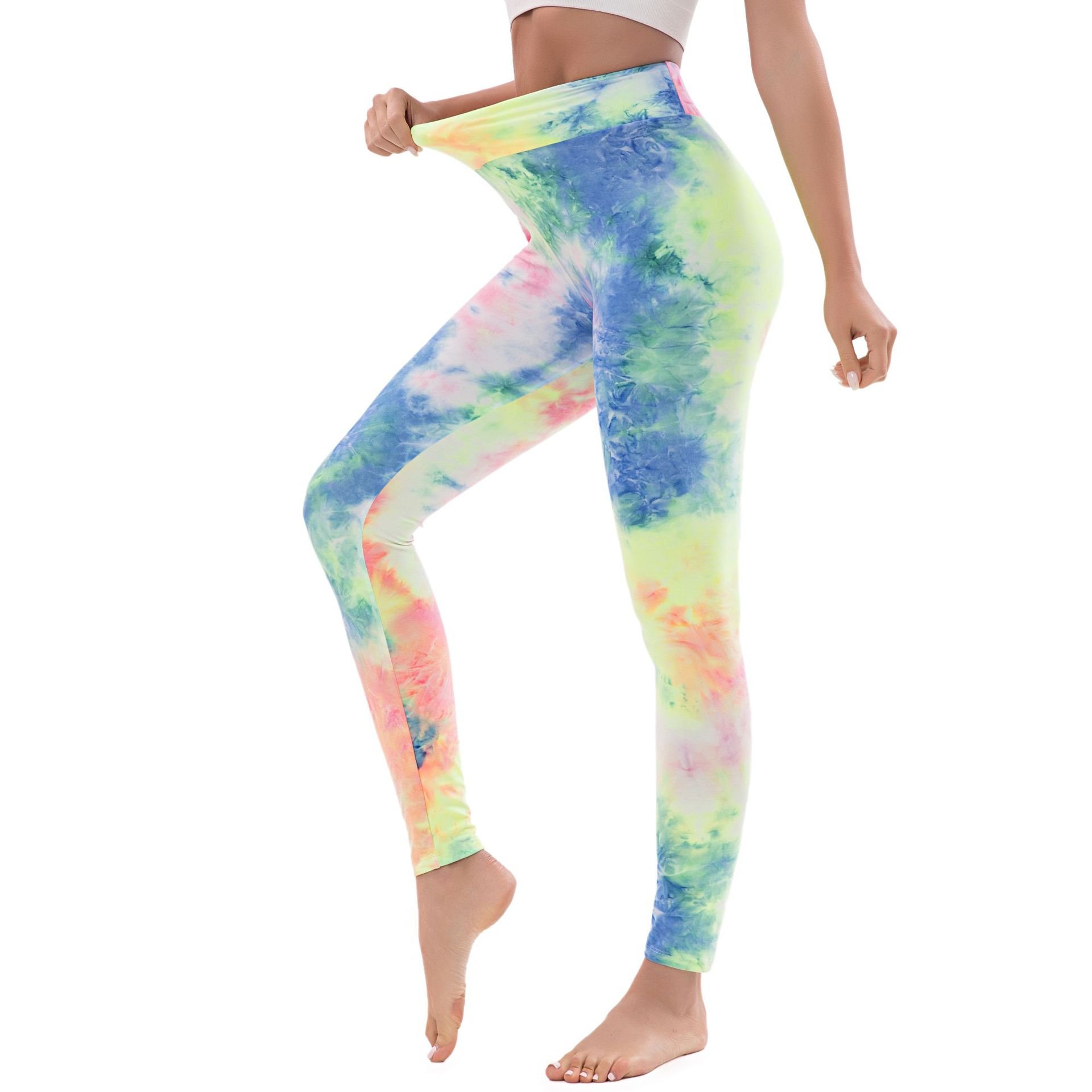Printing Tie-dye High Waist Fitness Running Training Leggings Butt Pants Seamless Yoga Pants