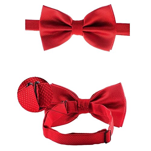 Custom Mens Fashion Business Adjustable Pre-Tied Ready Made Formal Tuxedo Bow Tie Solid Color Wedding Bow Tie