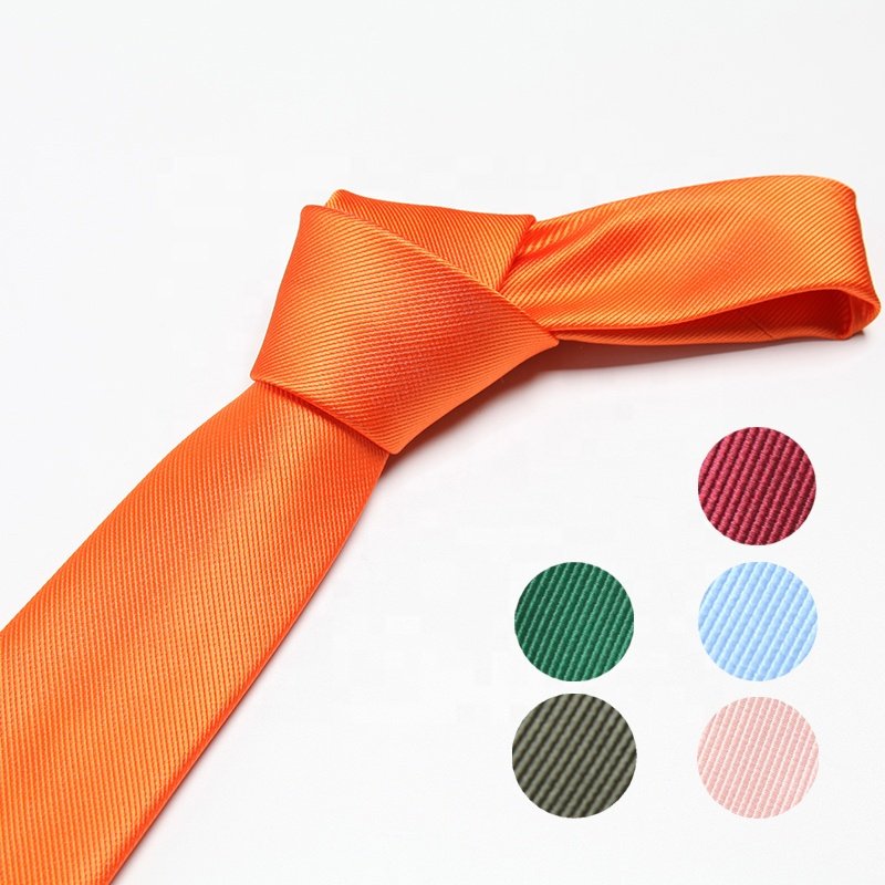 2.35 inches orange mens slim rust neck ties men wedding necktie polyester ties tie corbata azul para hombre for men