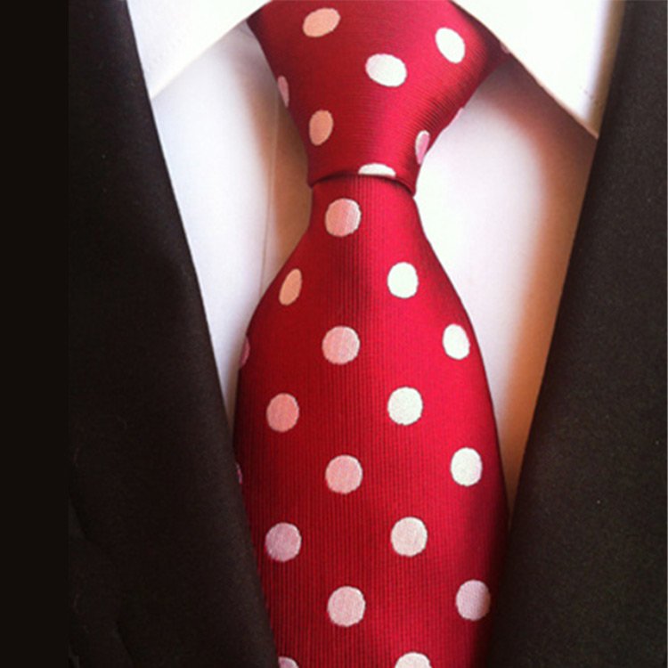 Fashion Men Formal Cheap Tie Polyester Color White Polka Dot Necktie Personalized Hombre Custom Logo Tie