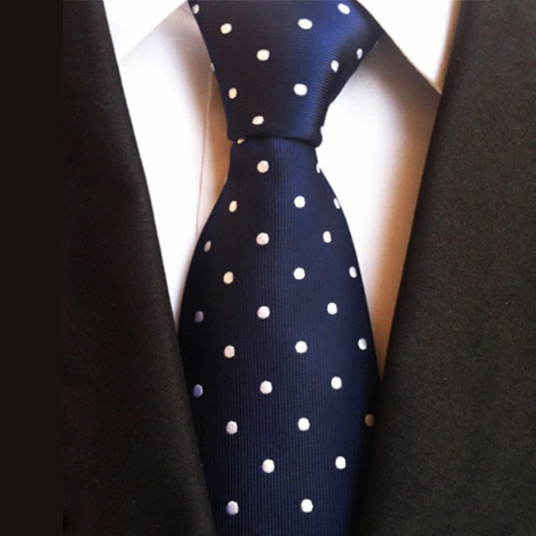 Fashion Men Formal Cheap Tie Polyester Color White Polka Dot Necktie Personalized Hombre Custom Logo Tie
