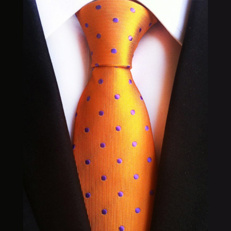 Fashion Men Formal Cheap Tie Polyester Color White Polka Dot Necktie Personalized Hombre Custom Logo Tie