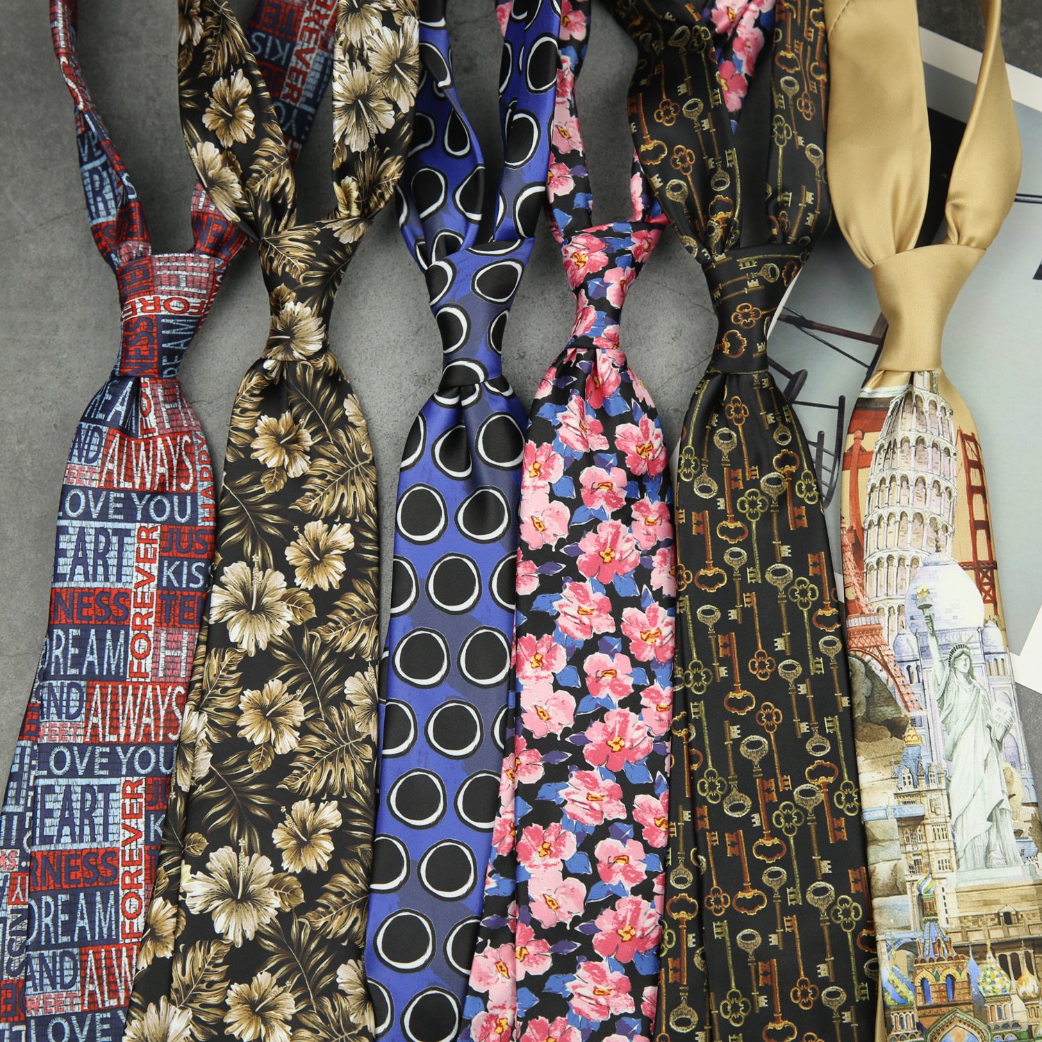 Fashion design 8cm regular size men tie printed men necktie abstract design premium ties for men