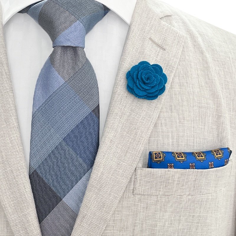 Hot sale nudo corbata diseno proveedores luxury necktie men necktie set pocket square lapel pin check silk neck tie set for men