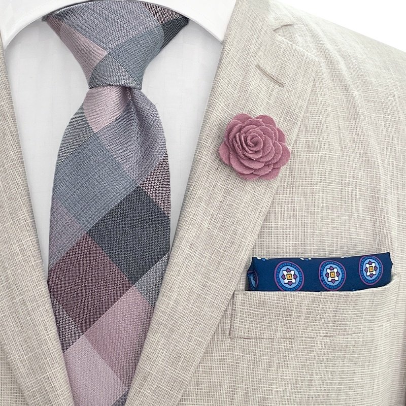 Hot sale nudo corbata diseno proveedores luxury necktie men necktie set pocket square lapel pin check silk neck tie set for men