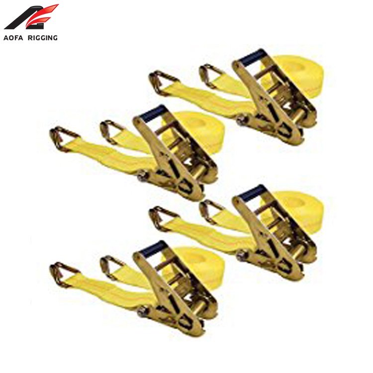 custom logo t grip ratchet strap tie down with hook and keeper for car