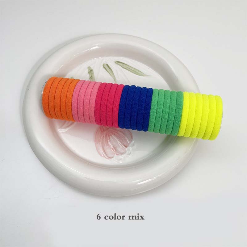 100pcs/bag black hair ties for women girls no damage ponytail holder seamless thick black hair band elastic