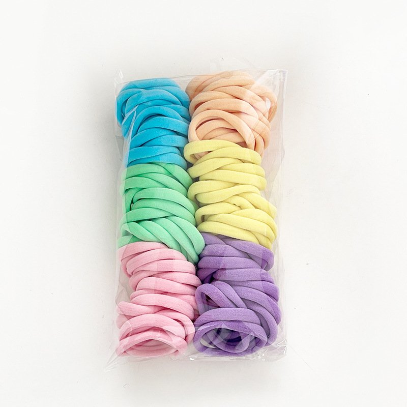 100pcs/bag black hair ties for women girls no damage ponytail holder seamless thick black hair band elastic