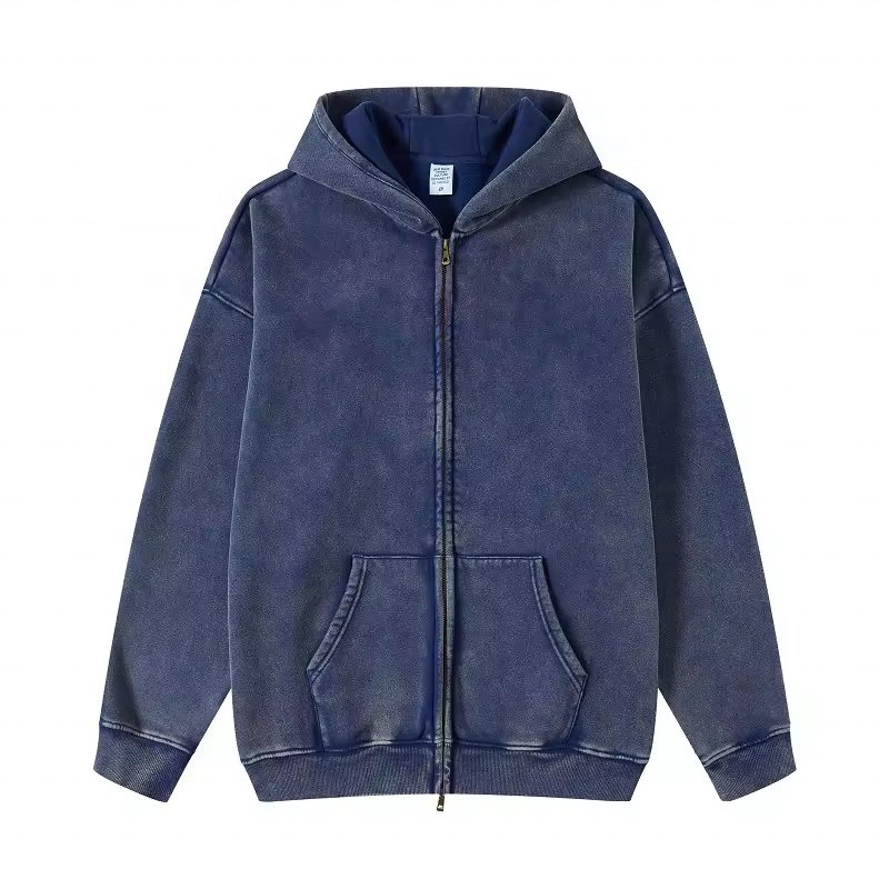Hot Sale Cheap Price High Quality Custom Logo Acid Wash Hoodie For Men Distressed Embroidery Hoodie For Men