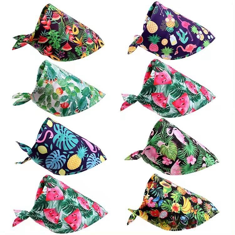 Amaz Hot Selling Polyester Fiber Triangle Pet Scarf Tropical Style Dog Bandanas