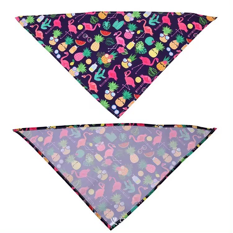 Amaz Hot Selling Polyester Fiber Triangle Pet Scarf Tropical Style Dog Bandanas